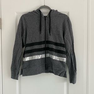 Calvin Klein heather grey zip up hoodie